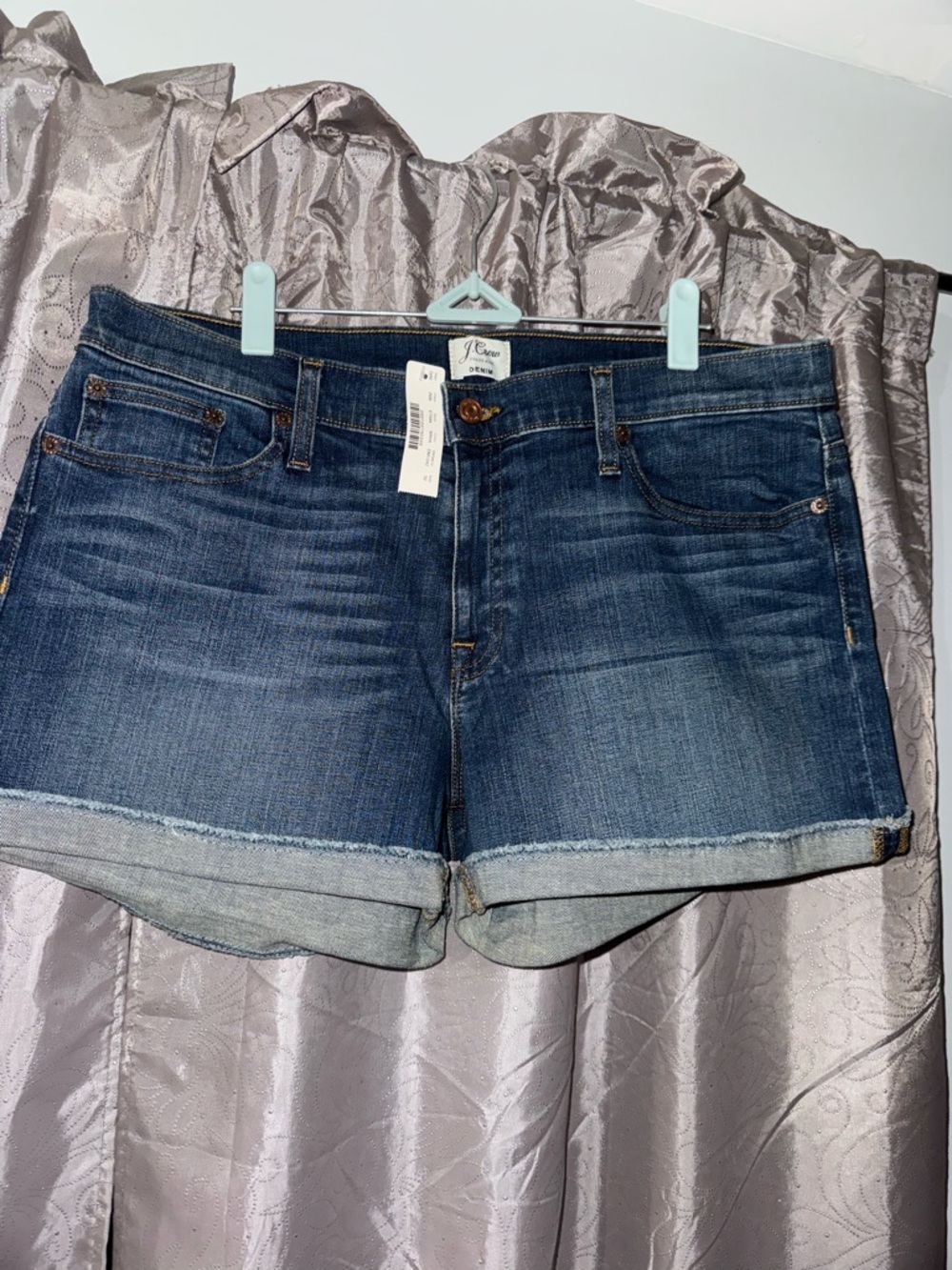 J. Crew Dark Blue Rolled-Hem Denim Shorts